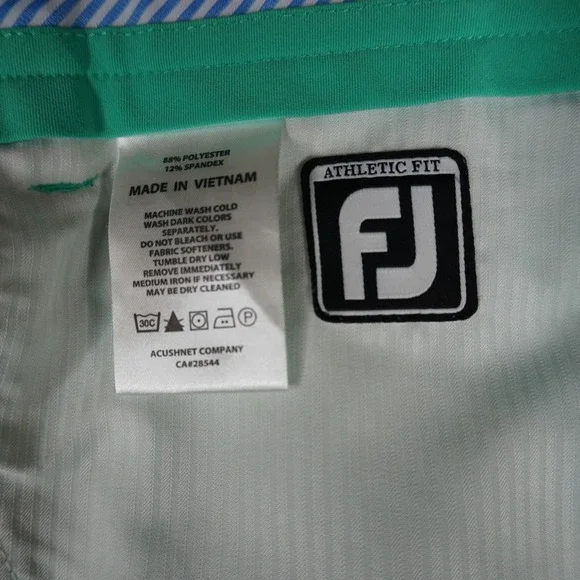 FootJoy Mens Athletic Fit Golf Pants Mint Green Performance Stretch W34 L32 - Picture 10 of 11